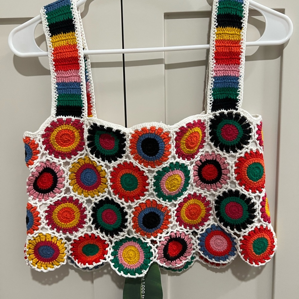 FARM Rio Rainbow Fun Crochet Top